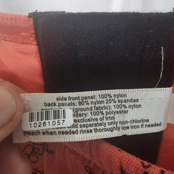 Lela Rose Salmon Black Lace Cropped Tank Top Corset Back Boho Goth Gypsy 18/20 - Picture 10 of 11